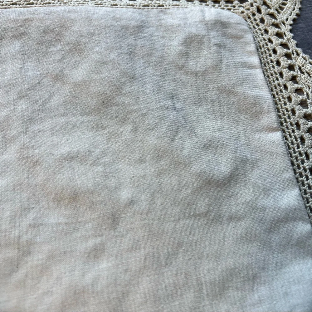 Elegant VTG Keeco Crochet Cottagecore Pillow Covers In Ivory/Cream